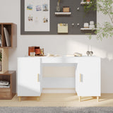 Desk White 140x50x75 cm Engineered Wood 812762