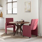 Dining Chairs with Wheels 2 pcs Wine red 57 x 66 x 94 cm Fabric 42017810