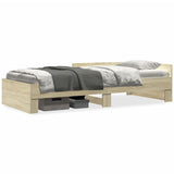Bed Frame without Mattress Sonoma Oak 100x200 cm Engineered Wood 849574