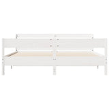 Bed Frame without Mattress White 200x200 cm Solid Wood Pine 3306916