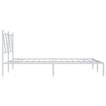 Metal Bed Frame without Mattress with Headboard White 140x190cm 376551