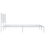 Metal Bed Frame without Mattress with Headboard White 140x190cm 376551