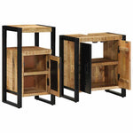 Bathroom Furniture Set 2 pcs Brown Soild rough mango wood 3305598