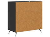 Drawer Cabinet Black 66 x 34.5 x 90 cm Engineered Wood 895526