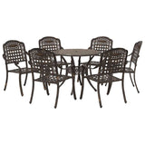 Garden Dining Set 7 pcs Bronze Aluminium 3334688