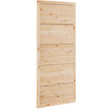Barn Door Natural 100 x 2.5 x 208 cm Solid Pine Wood 870404
