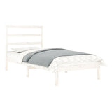 Bed Frame without Mattress White 90x190 cm Single Solid Wood 3104899