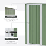 ZNTS Metal Outdoor Storage Shed, Garden Tool House Cabinet -5' x 3' Green-AS 92042895