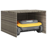 Robot Mower Garage Grey 86x90x52/57 cm Poly Rattan 365406