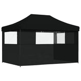 Foldable Party Tent Pop-Up with 3 Sidewalls Black 4005022