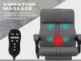High Back Vibration Massage Office Chair, Heated Reclining PU Leather Computer Chair with Footrest, T3398P343619