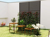 Decorative Privacy Fence Screen, Metal Outdoor Privacy Screen Climbing Plant Trellis with Stand, 122 T3398P555946