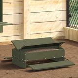 Chicken Treadle Feeder Olive Green 75 x 53 x 20.5 cm 874676
