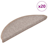 Stair Mats 20 pcs 56x17x3 cm Light Brown Half Round 3365783