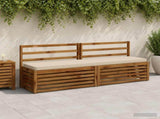 2-Piece Bench Cushions VUGHT 2 pcs 100% Polyester Beige 951485