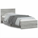 Bed Frame without Mattress with LED Lights Grey Sonoma 90x190 cm Single 838839