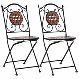 Garden Chair Set of 2 Brown, Black, Cream 46714