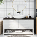 Bathroom Countertop Dark Brown 160x50x cm Treated Solid Wood 3156253