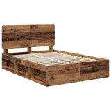 Bed Frame with Headboard Old Wood 140 x 200 cm Solid Pine Wood 3412486