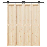 Sliding Door Hardware Kit 200 cm Steel Black 4009741