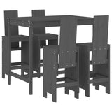 5 Piece Garden Bar Set Grey Solid Wood Pine 3157777