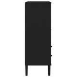 Highboard SENJA Rattan Look Black 90x40x112 cm Solid Wood Pine 358057