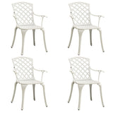 Bistro Set White Cast aluminium 5 Piece Set Durable Bistro Set 3070615