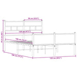 Bed Frame without Mattress Smoked Oak 120x190 cm Small Double Engineered Wood 4017233
