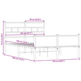 Bed Frame without Mattress Smoked Oak 120x190 cm Small Double Engineered Wood 4017233