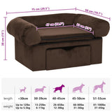 Dog Sofa with Drawer Brown 75x50x38 cm Plush 171077