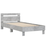 ZNTS Bed Frame with Headboard Concrete Grey 100x200 cm Engineered wood 838529