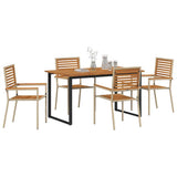 Garden Dining Set 5 pcs Beige Solid Acacia Wood 3365456
