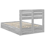 Storage Bed Grey Sonoma 135 x 190 cm Engineered Wood 3411578
