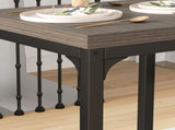 Three-Piece Minimal and Compact Dining Set, Grey Wood Grain T3398P344223