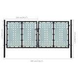 Black Single Door Fence Gate 300x125 cm 141692