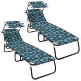 Folding Sun Lounger 2 pcs Multicolour 190 x 57 x 81 cm Oxford 42003139
