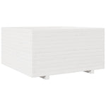 ZNTS Garden Planter White 90x90x49.5 cm Solid Wood Pine 3282535