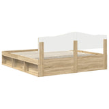 Bed Frame with Headboard Sonoma 200 x 200 cm Solid Pine Wood 3412855