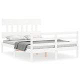 Bed Frame without Mattress White 140x190 cm Solid Wood 3195137