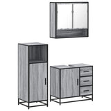 3 Piece Bathroom Furniture Set Grey Sonoma Engineered Wood 3300988