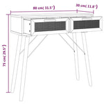 Console Table Brown 80x30x75 cm Solid Wood Pine&Natural Rattan 345626