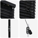 Venetian Blind Black 55 x 250 cm 35 mm Solid Paulownia Wood 42015507
