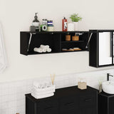 Bathroom Wall Cabinet Black 100x25x30 cm Engineered Wood 860095
