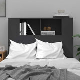 Headboard Cabinet Black Engineered wood Headboard Cabinet 811908