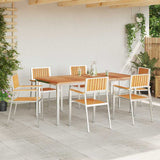 Garden Chair 6 pcs Solid Teak Wood and Stainless Steel 3334853