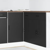 Kitchen Base Cabinet Lyon Black Engineered Wood 854290