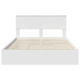 Storage Bed with Headboard White 140 x 200 cm Engineered Wood 3408459