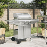 Gas BBQ Grill with 4 Burners Silver Stainless Steel 367590