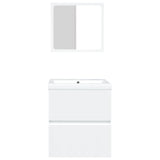Bathroom Sink Cabinet with Basin and Mirror White 3114171