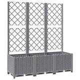 Garden Planter with Trellis Light Grey 120x40x136 cm PP 153274